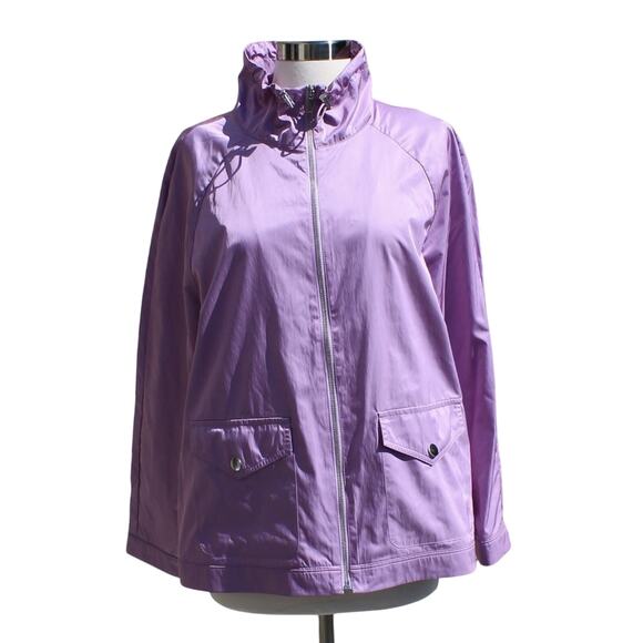 Chico's Zenergy Women's Jacket Lightweight Windbreaker Purple Size 12-14 - Picture 2 of 16